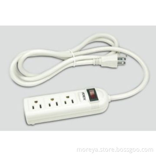 Power strip of American standard, with 4 socket outlets, PC+ABS plastic, extension cordNew